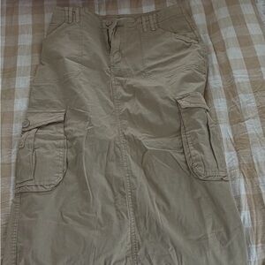 Garage Tan Maxi Cargo Skirt